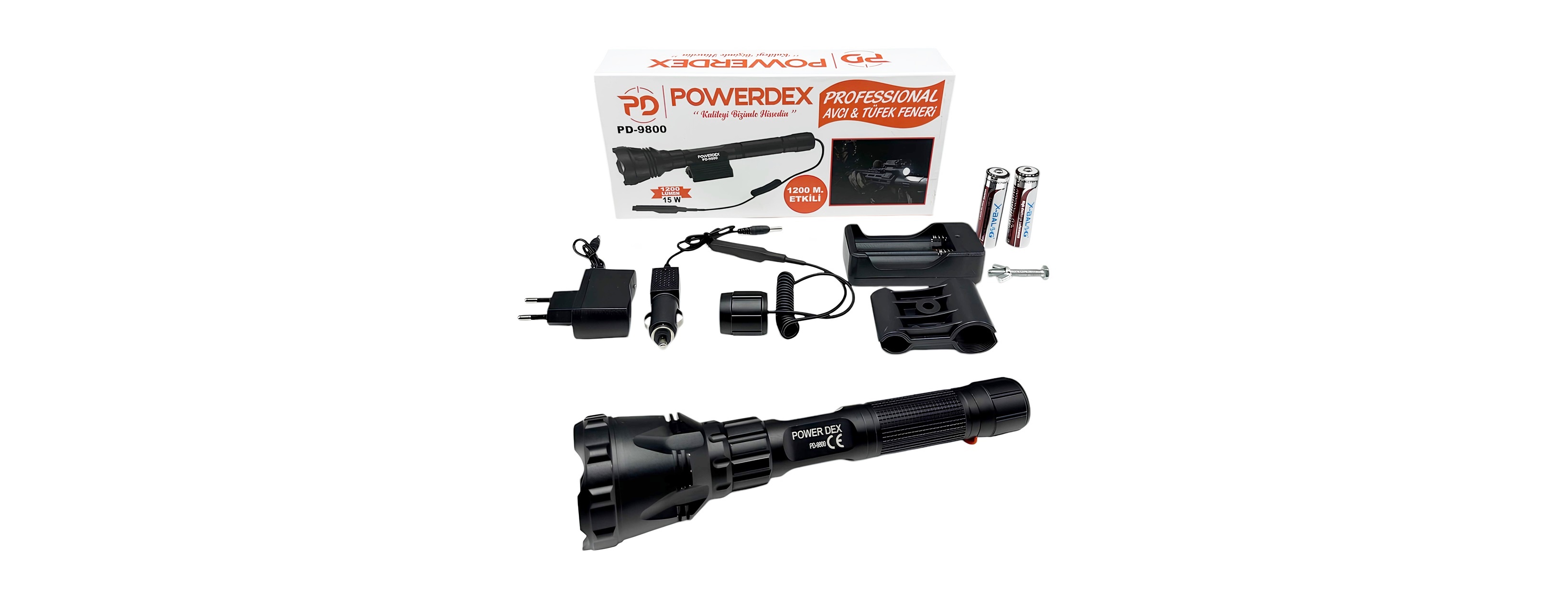 Powerdex PD-9800 Tüfek Feneri: Güçlü Aydınlatma ve Dayanıklılık ile Açık Hava Maceralarınızı Işıklandırın