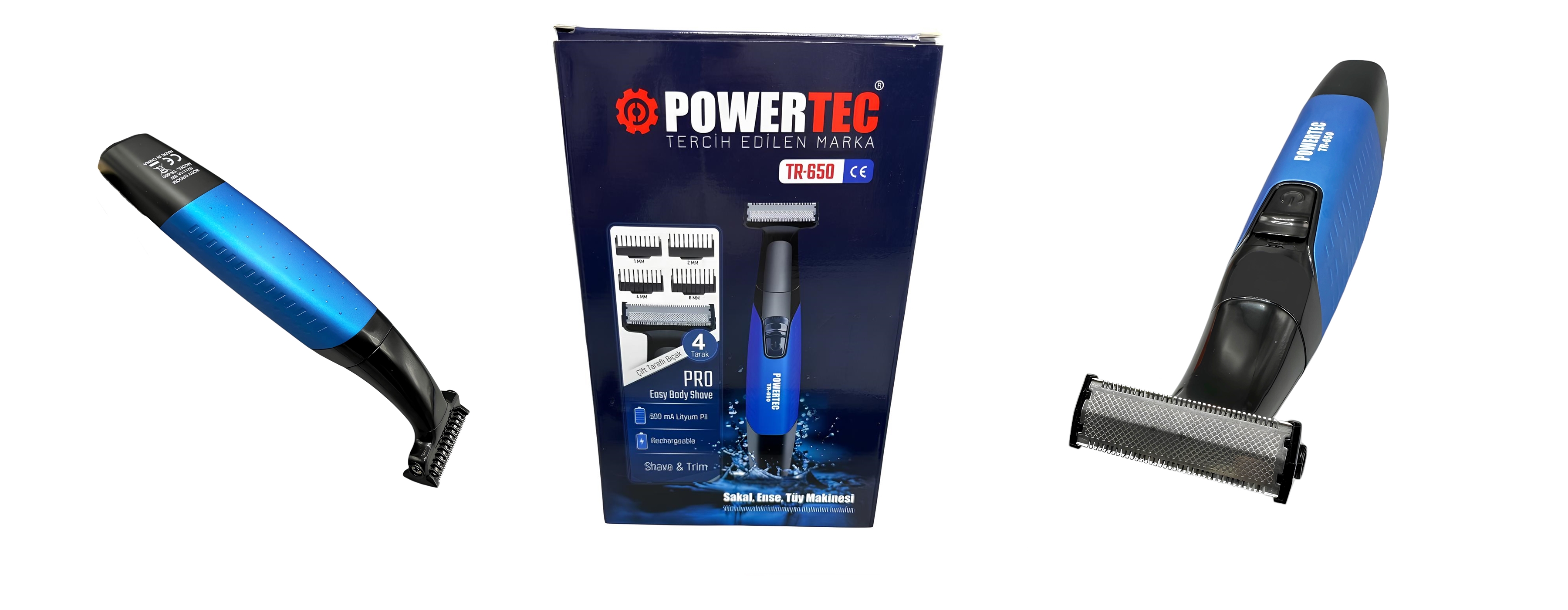Powertec TR-650 Vücut Tıraş Makinesi: Kesintisiz Tıraş Deneyimi ve Üstün Performans