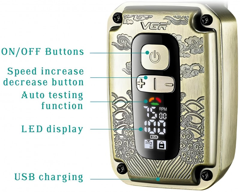 VGR V-337 Şarjlı Sıfır Sakal Tıraş Makinesi – Islak ve Kuru Kullanım, Güçlü Motor, Hassas Kesim