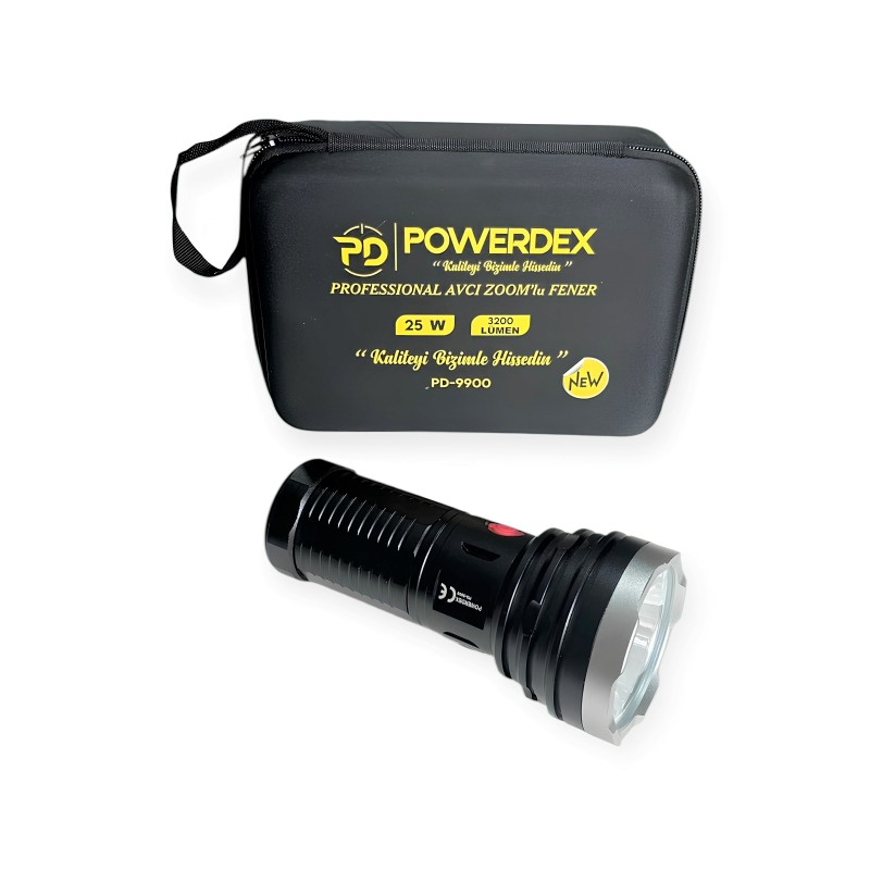 Powerdex PD-9900 profesyonel şarjlı LED el feneri