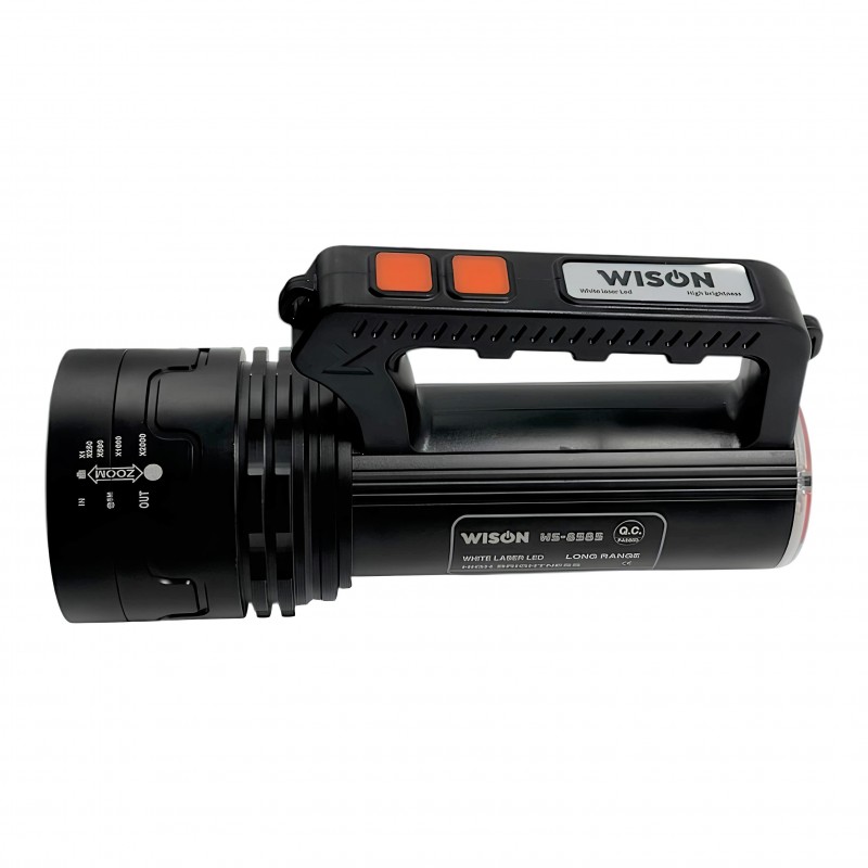 Wıson WS-8585 55W LED El Feneri, 22000 mAh Type-C Şarjlı, 5500 Lümen gücüyle yüksek aydınlatma performansı sunar. Çift düğme ve SOS modu ile pratik kullanım sağlar. Hem güçlü hem de şarjlı olmasıyla ideal bir seçimdir.