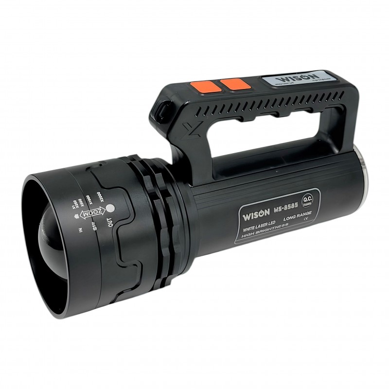 Wıson WS-8585 55W LED El Feneri, yüksek performansıyla dikkat çeken bir modeldir. 22000 mAh Type-C şarjı sayesinde uzun süre kullanım imkanı sunar. 5500 lümen gücüyle çevrenizi aydınlatırken, çift düğme kontrolü ve SOS modu ile acil durumlarda da kullanış