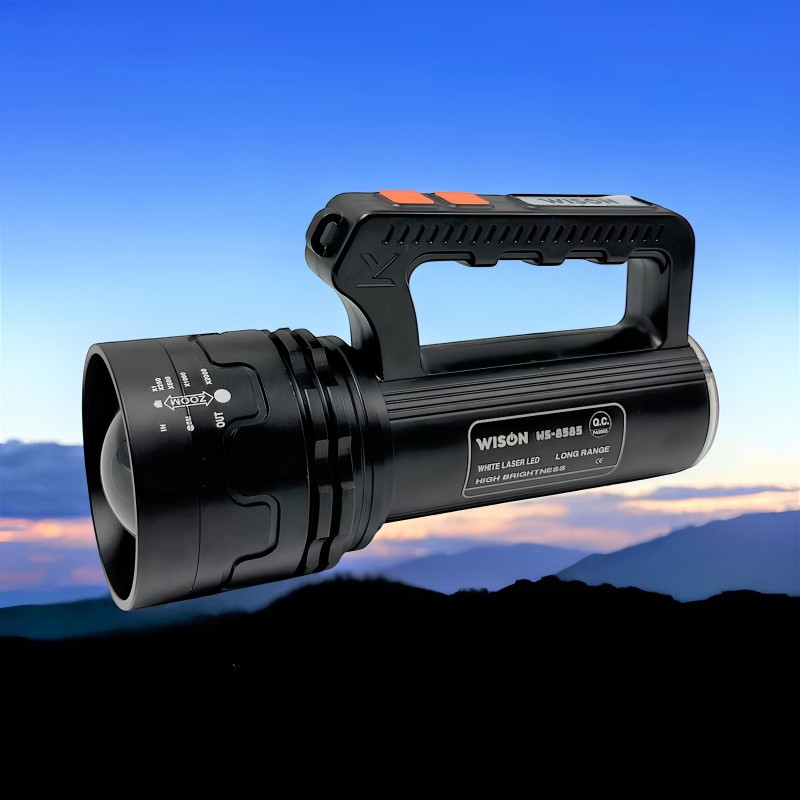 Wıson WS-8585 55W LED El Feneri ile her an aydınlık! 22000 mAh Type-C şarjlı özellik sayesinde kesintisiz kullanım. 5500 lümen gücüyle en karanlık ortamlarda bile mükemmel aydınlatma. Pratik çift düğme ve SOS modu ile her duruma hazırsınız.