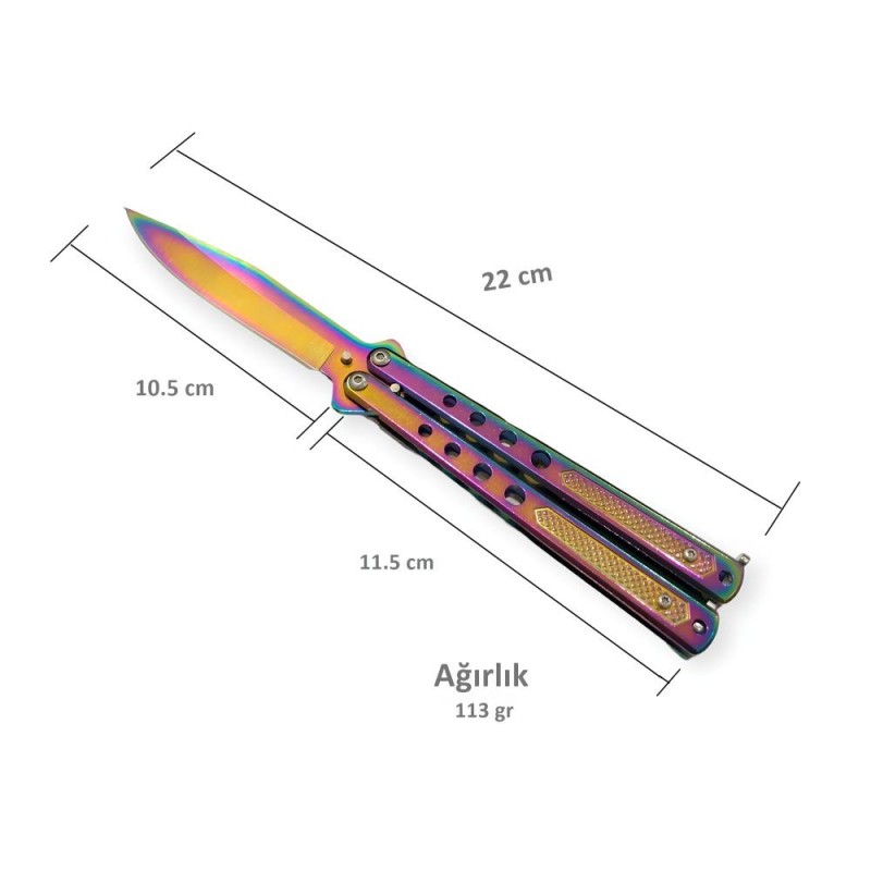 Gökkuşağı Kelebek Bıçak: Renkli ve Göz Alıcı Tasarım