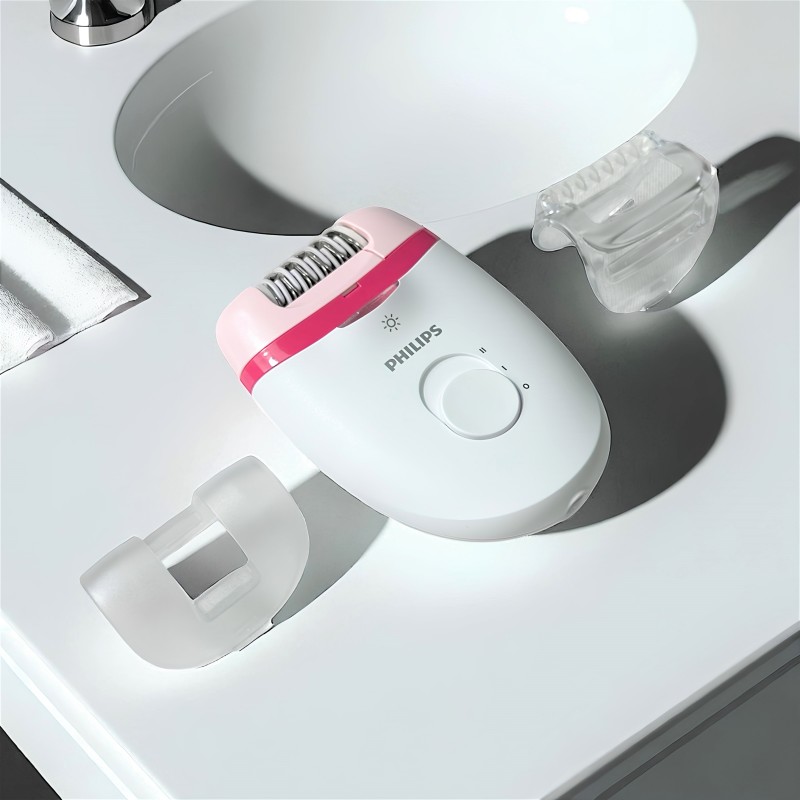 Philips Satinelle Essential BRE225/05 — Yıkanabilir Başlıklı, Opti-Light Işıklı Kablolu Epilatör