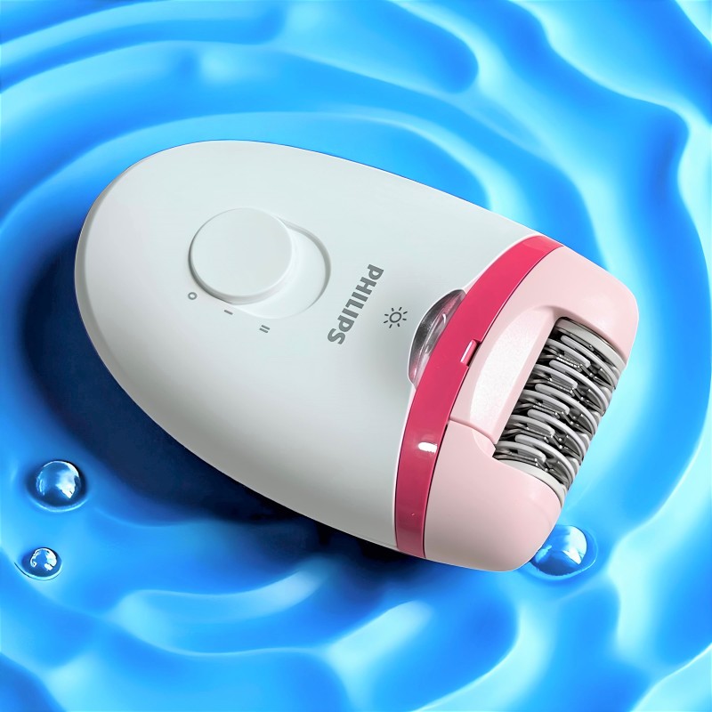 Philips Satinelle ergonomik kompakt gövde tutuş detayı.