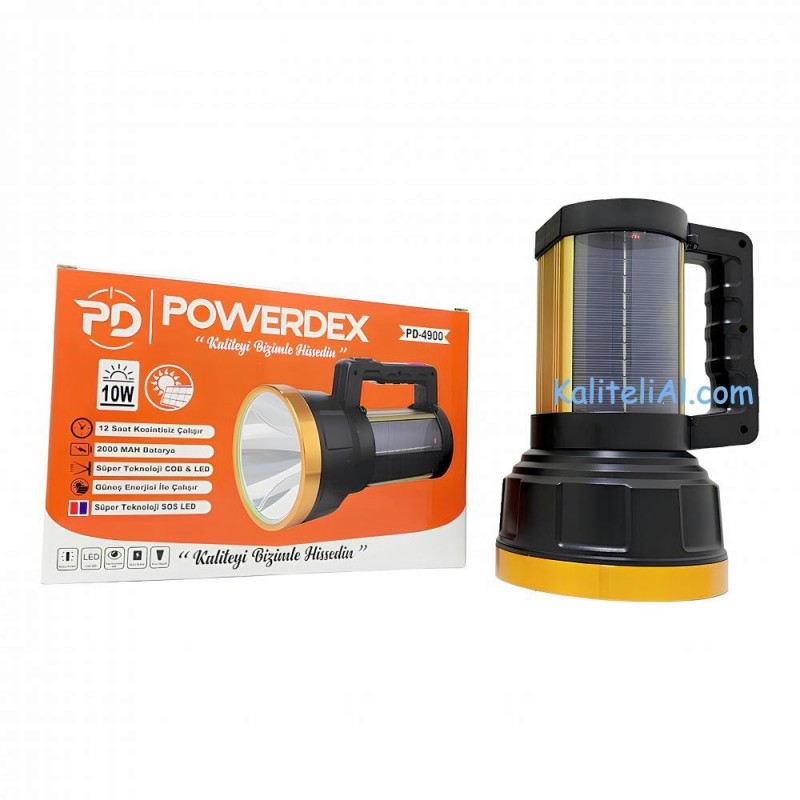Powerdex PD-4900 2000 mAh Güneş Enerjili Powerbank ve Flaş-SOS Özellikli Kamp Feneri