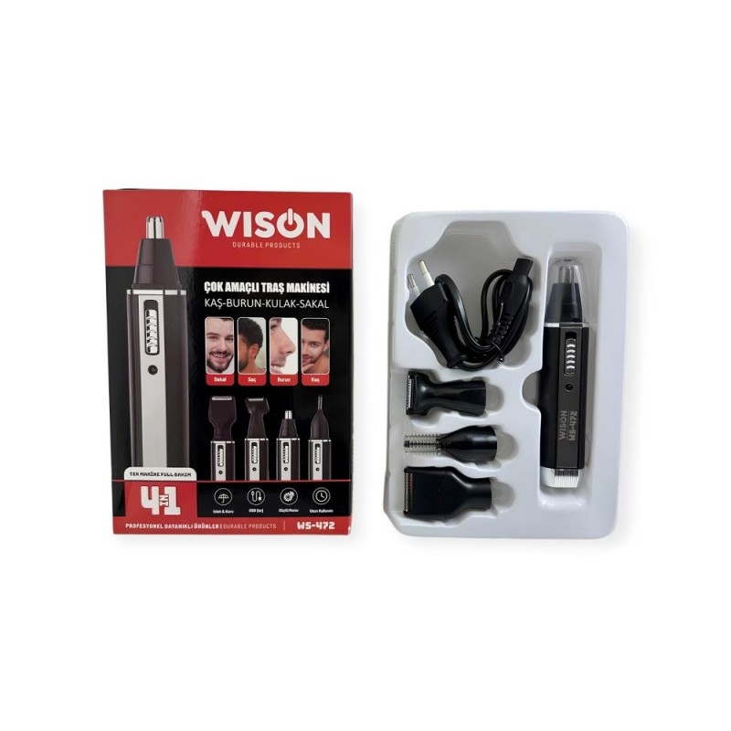 Wison WS-472 Şarjlı Tıraş Makinesi - Sakal, Kaş, Burun ve Kulak Tıraşı için Pratik Çözüm