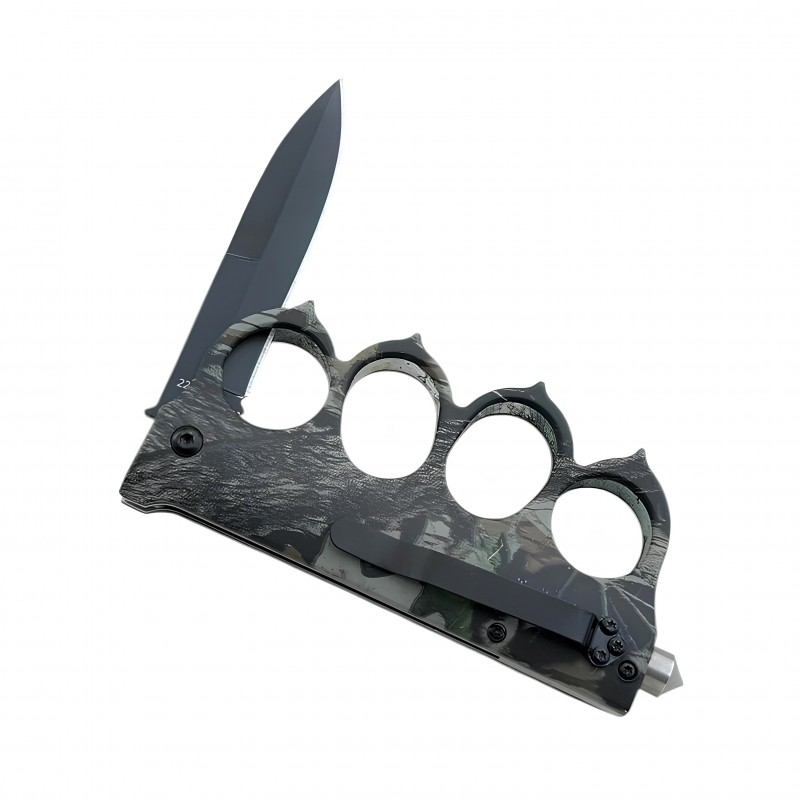 Cold Steel Knuckle 1918 — Kamuflaj Desenli Katlanır Bıçak & Muşta