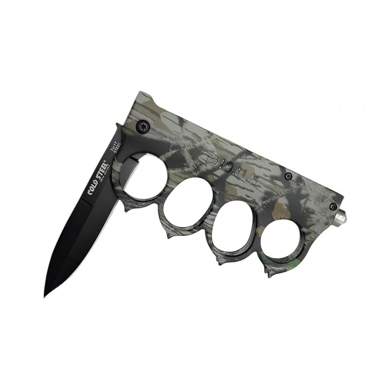 Cold Steel Knuckle 1918 — Kamuflaj Desenli Katlanır Bıçak & Muşta