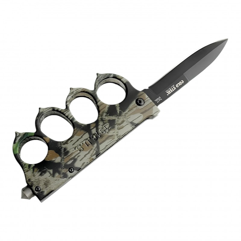 Cold Steel Knuckle 1918 — Kamuflaj Desenli Katlanır Bıçak & Muşta