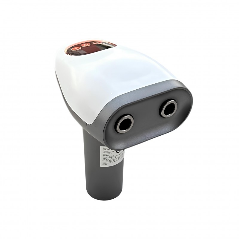 Çift başlıklı dijital ekranlı masaj tabancasının ergonomik tutuş sağlayan gövde yapısı