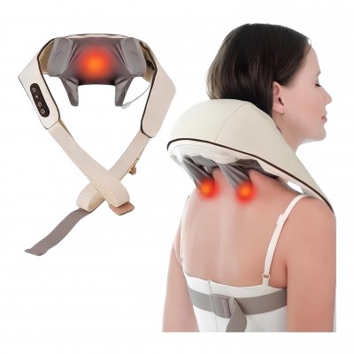 Shiatsu Boyun ve Sırt Masaj Aleti — Isıtmalı, USB Şarjlı ve Taşınabilir