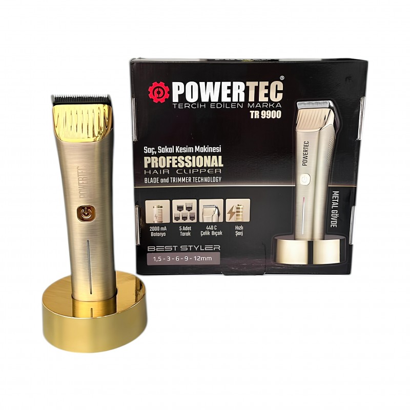 Powertec Tr-9900 Şarjlı Saç ve Sakal Tıraş Makinesi