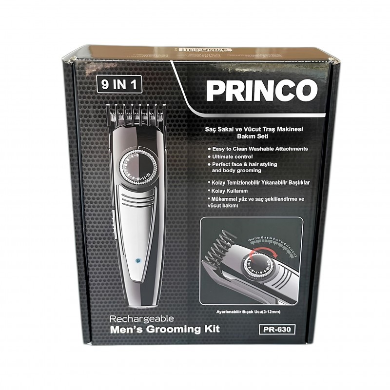 PRINCO PR-630 9’u 1 Arada Kablosuz Şarjlı Erkek Bakım Seti | Kalitelial.com