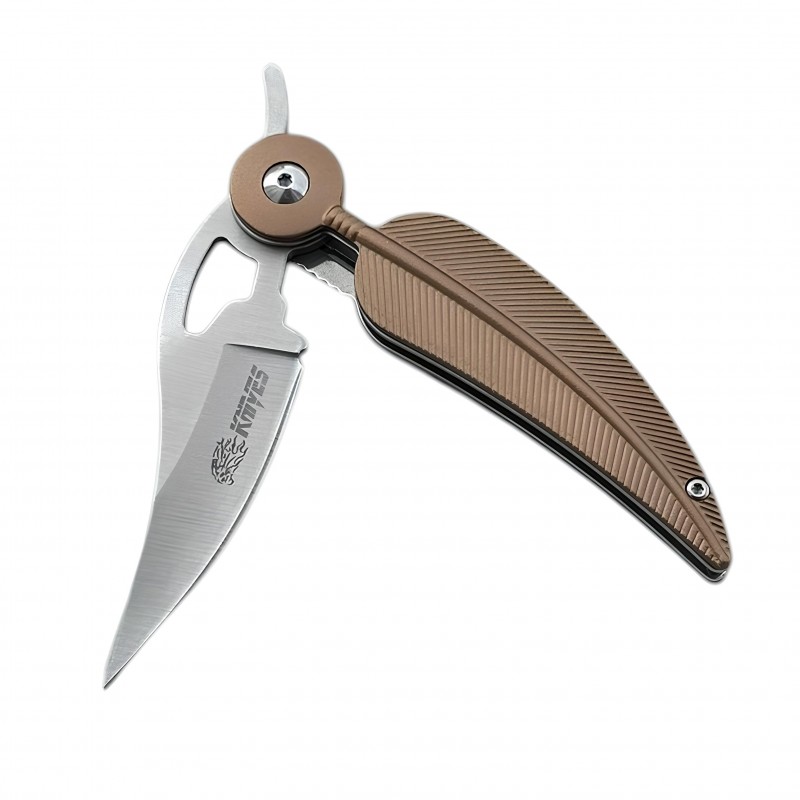 Tüy şekilli bronz KNIVES cep bıçağı – kalitelial.com