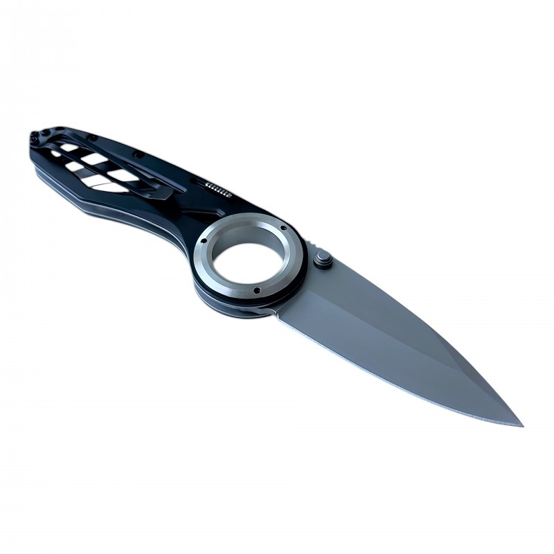 Tam açılmış ve keskin Columbia S-321 Siyah Renk Saplı Cep Çakısı.