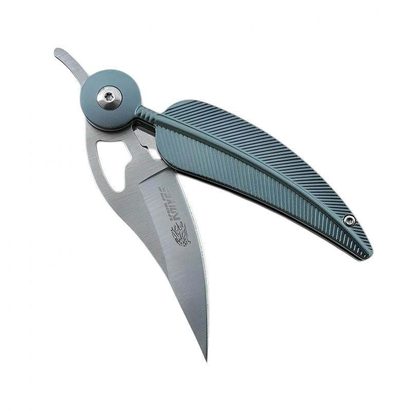 Mint Yeşili DRAGON KNIVES Tüy Şekilli Katlanır Çakı
