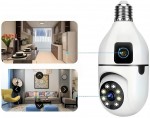 Smart WiFi Ampul Kamera – Duvara veya Tavana Monte Edilebilen 4K Pan‑Tilt Güvenlik Çözümü