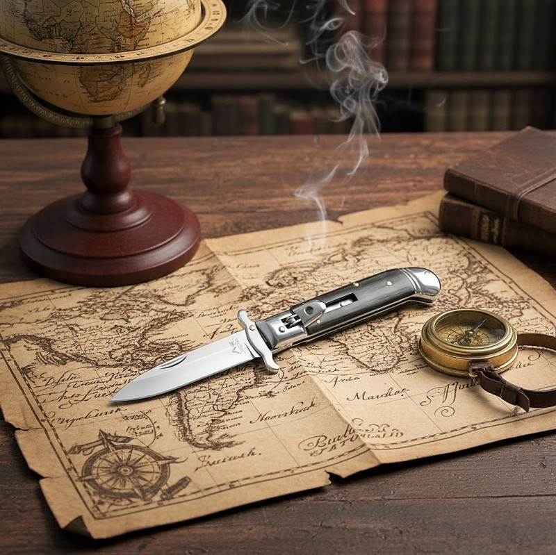 AKC Klasik Stiletto Blackwood otomatik bıçak 440 paslanmaz çelik İtalyan model