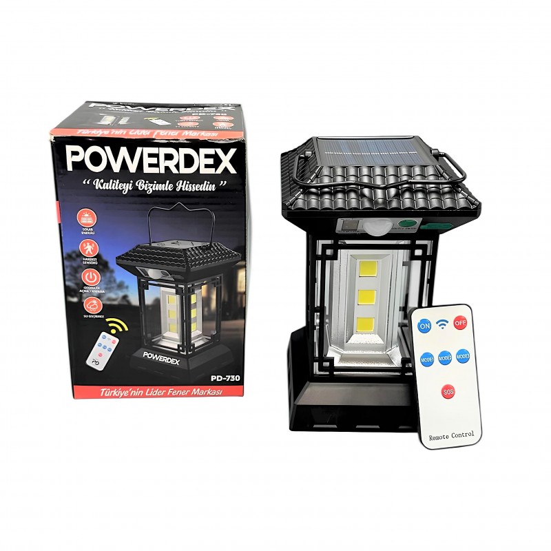 Powerdex PD-730 Retro Güneş Enerjili Hareket Sensörlü Kamp Lambası