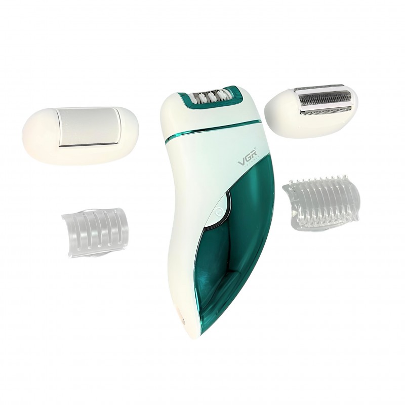 VGR V-731 Şarjlı Epilasyon Cihazı 3 Başlıklı Epilatör Seti kalitelial.com