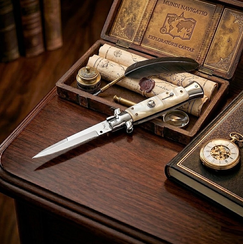 440C Çelik Otomatik Bıçak AKC Italy Sedef Gövde