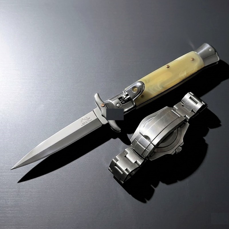 Sustalı Bıçak AKC Klasik Stiletto Beyaz Hemen Al