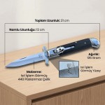 Profesyonel İtalyan Bıçak Sanatı AKC Blackwood 440 Çelik Namlu