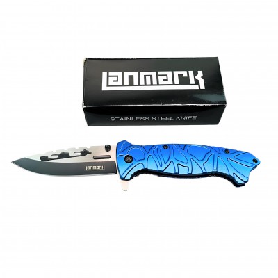 Lanmark M308 Mavi Taktik Katlanabilir Av Çakısı - 21 cm Paslanmaz Çelik