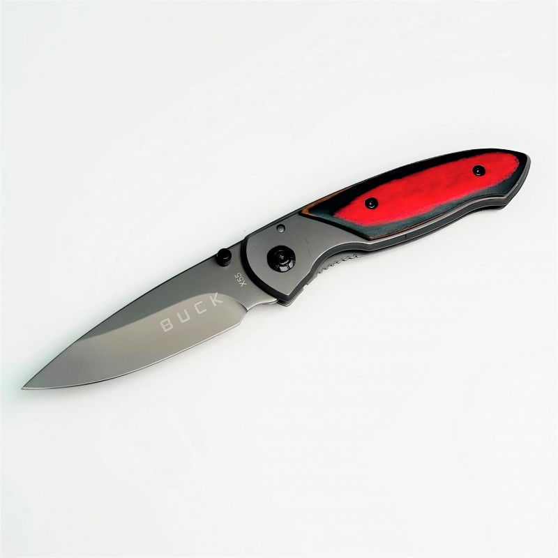 Kırmızı Kabzalı Katlanır Çakı Buck X55 Taktik Seri Outdoor