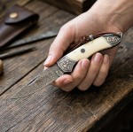 Sibirya Company S-2219 Damascus Çakı Hare Desen Detayı