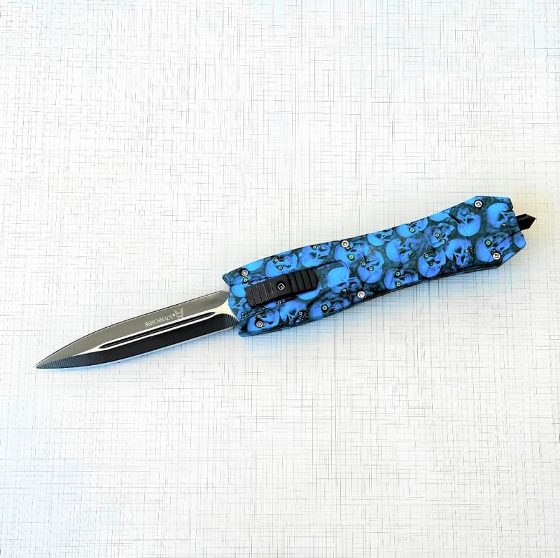 benchmade-the-infidel-otf-onden-sustali-bicak-mavi-kuru-kafa-desenli-kalitelial