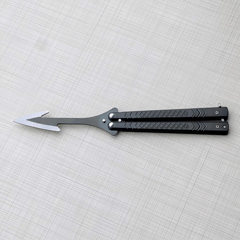siyah-ozel-tasarim-balisong-trainer-hediyelik-egitim-kelebegi