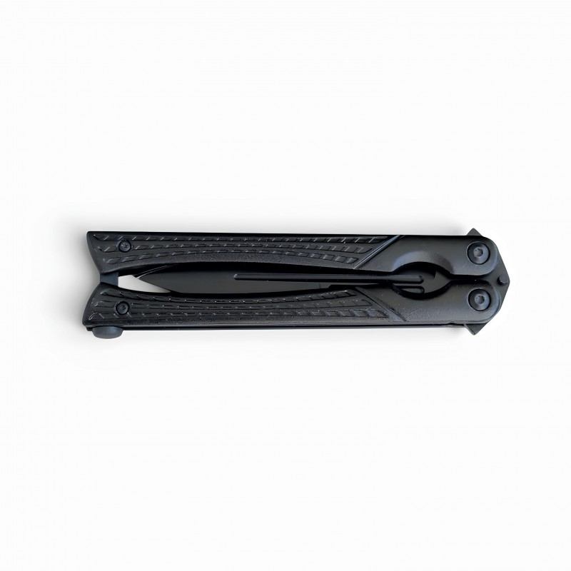 Siyah Tasarımlı Profesyonel Kelebek Bıçak (Balisong)