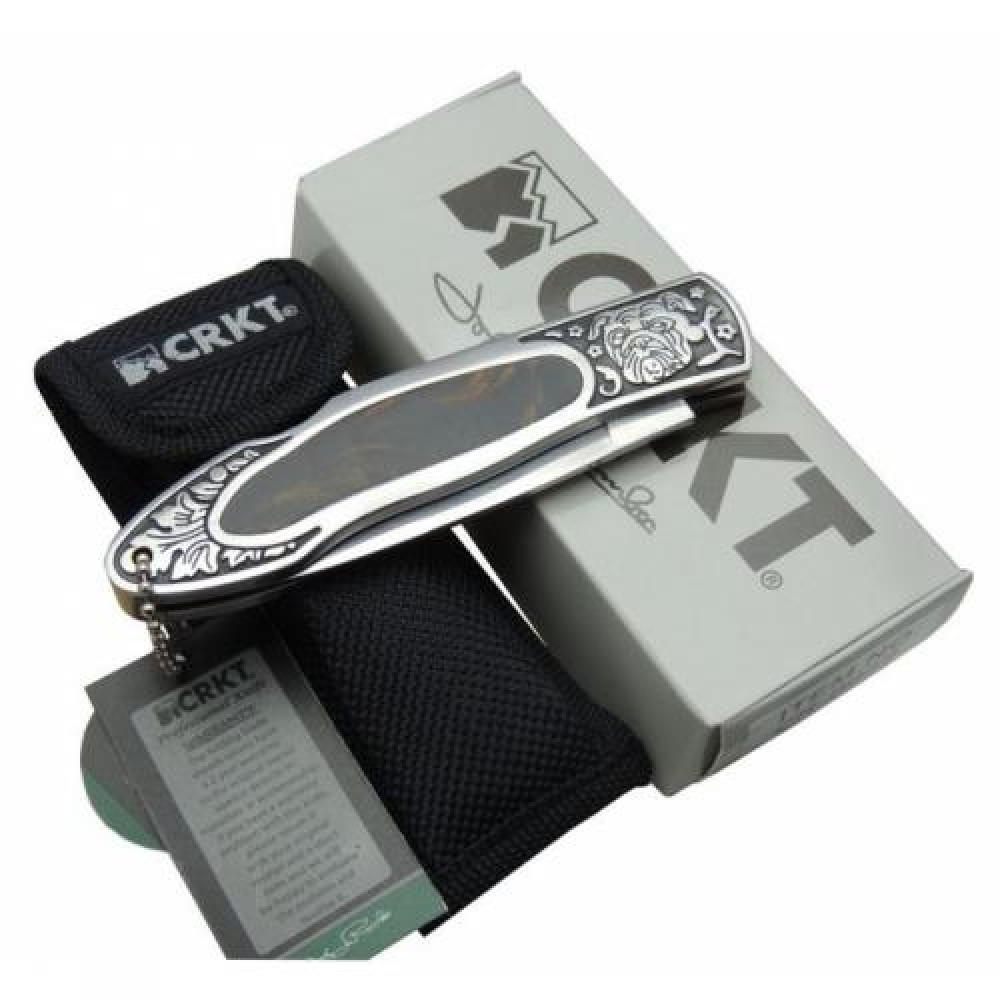 CRKT CR-148 Köpek İşlemeli Metal Sap Av Bıçağı -  