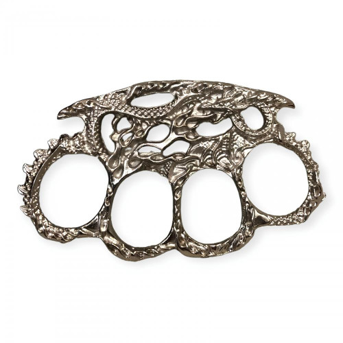 Yılan Motifli Gümüş Rengi Muşta