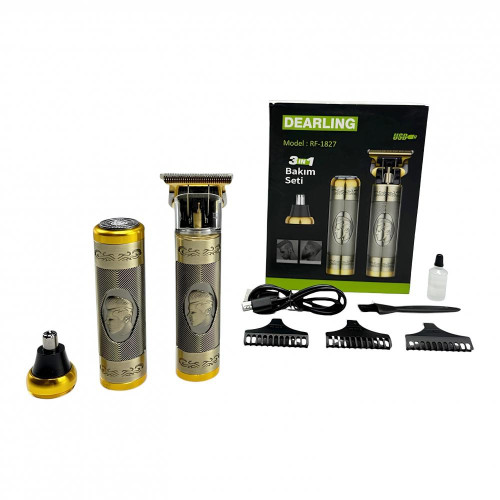 Dearlıng RF-1827 3 ü 1 Arada Şarjlı Erkek Tıraş Bakım Seti