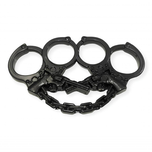 Kelepçe Ve Silah İşlemeli Siyah Muşta