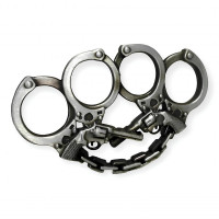 Silah Ve Kelepçe Desenli Gri Renk Muşta -  Özel Tasarım Bıçaklar Kategorisi