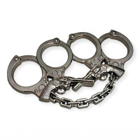 Kelepçe ve Silah Motifli Gümüş Rengi Muşta -  Özel Tasarım Bıçaklar Kategorisi