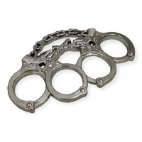 Kelepçe ve Silah Motifli Gümüş Rengi Muşta -  Özel Tasarım Bıçaklar Kategorisi