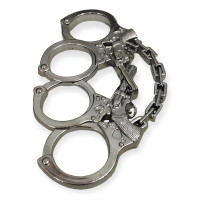 Kelepçe ve Silah Motifli Gümüş Rengi Muşta -  Özel Tasarım Bıçaklar Kategorisi