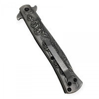 Hediyelik antika görünümlü İtalyan stili gül kabartmalı çakı