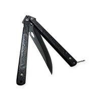 Komple Metal Büyük Boy Siyah Kelebek Bıçak -  Özel Bıçaklar Kategorisi