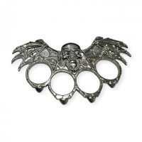 Gümüş Rengi Kanatlı Kuru Kafa Muşta -  Özel Tasarım Bıçaklar Kategorisi