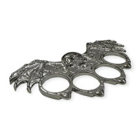 Gümüş Rengi Kanatlı Kuru Kafa Muşta -  Özel Tasarım Bıçaklar Kategorisi