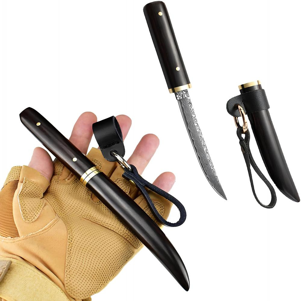 Şam Çeliği Ağaç Saplı Damascus Bıçak -  Özel Bıçaklar Kategorisi