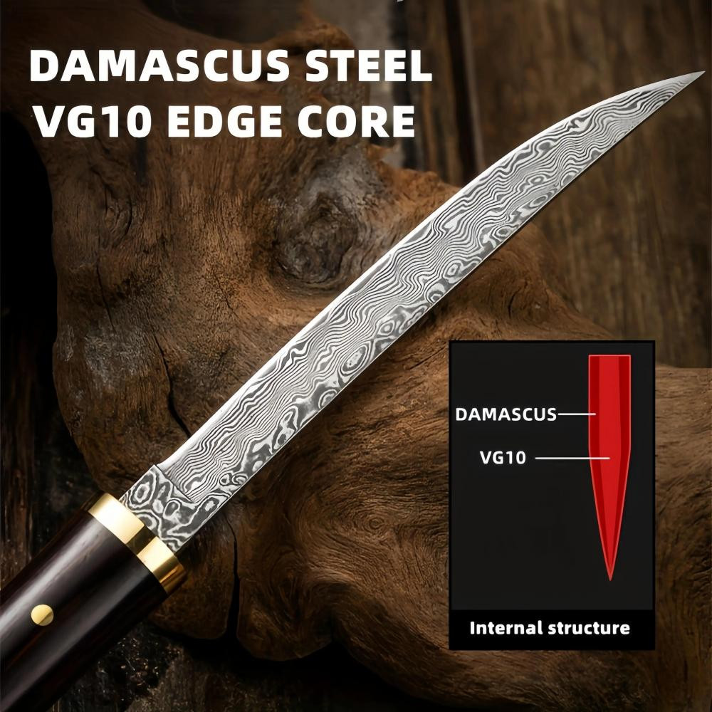 Şam Çeliği Ağaç Saplı Damascus Bıçak -  Özel Bıçaklar Kategorisi