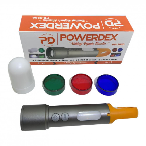 Powerdex PD-3900 Çok İşlevli Şarjlı Zoom ve SOS El Feneri